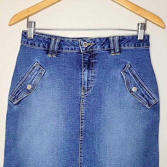 JAG JEAN Blue Denim Knee Length Casual Medium Wash Jeans Skirt size 6 - Picture 2 of 13